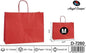 Pack 12 Sacos de Papel Horizontais Vermelho M 32 x 25 x 11 Cm