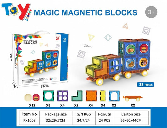 Blocos Magnéticos Mágicos 38 Peças