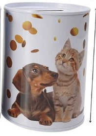 Mealheiro de Metal Animais 7,5 x 10 cm - Cão e Gato