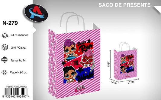 Pack 24 Sacos de Presente Tema LOL Surprise M 27 x 37 x 12 Cm