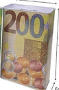 Mealheiro de Metal Retangular Notas de Euro 9 x 6 x 17 cm - Nota de 200 €