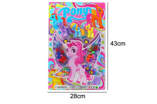 Conjunto de Miçangas Pony com 3 Póneis
