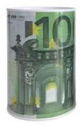 Mealheiro de Metal Notas de Euro 7,5 x 10,5 cm - Nota de 100 €
