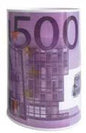 Mealheiro de Metal Notas de Euro 7,5 x 10,5 cm - Nota de 500 €