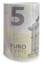 Mealheiro de Metal Notas de Euro 7,5 x 10,5 cm - Nota de 5 €