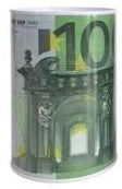 Mealheiro de Metal Notas de Euro 8 x 13 cm - Nota de 100 €