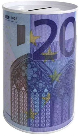 Mealheiro de Metal Notas de Euro 8 x 13 cm - Nota de 20 €