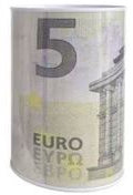 Mealheiro de Metal Notas de Euro 8 x 13 cm - Nota de 5 €