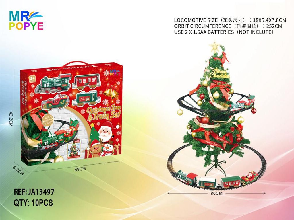 Conjunto Comboio de Natal Suspenso com Luz e Som (Modelo 3)
