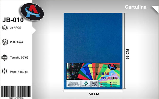 Pack 25 Cartolinas 50 x 65 Cm Azul Noite