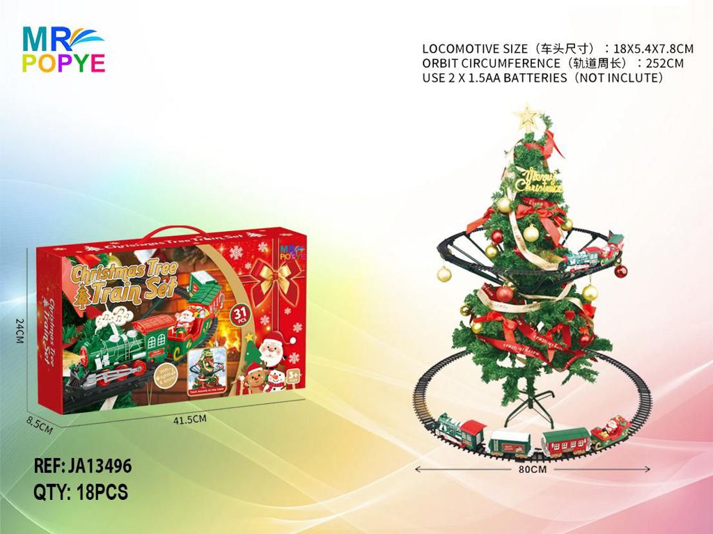 Conjunto Comboio de Natal Suspenso com Luz e Som (Modelo 2)