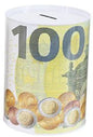 Mealheiro de Metal Notas de Euro 12 x 16 cm - Nota de 100 €