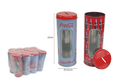 Mealheiro Lata de Metal Tema Coca-Cola 8,5 x 23 cm
