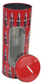 Mealheiro Lata de Metal Tema Coca-Cola 8,5 x 23 cm - Vermelho