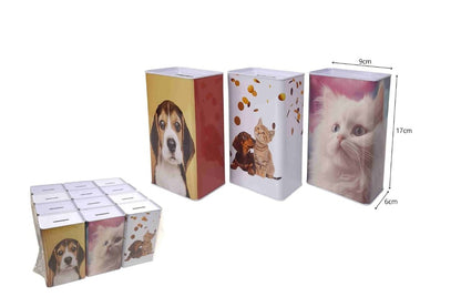 Mealheiro de Metal Retangular Animais 9 x 6 x 17 cm