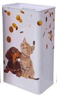 Mealheiro de Metal Retangular Animais 9 x 6 x 17 cm - Cão e Gato