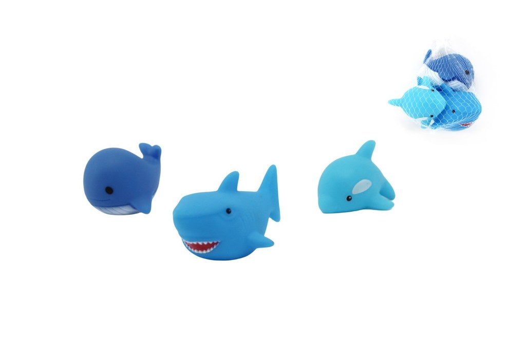 Conjunto de 3 Animais Marinhos de Borracha 12 x 10 Cm