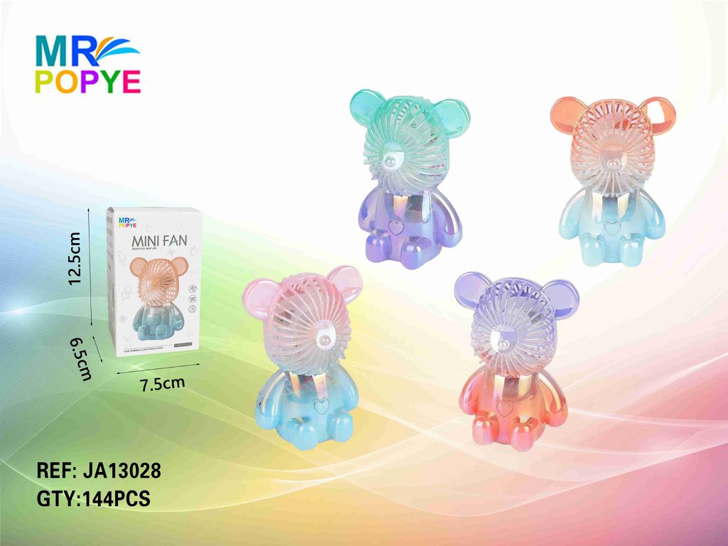 Mini Ventoinha de Secretária Urso Gelatina (Cores Sortidas)