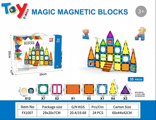 Blocos Magnéticos Mágicos 35 Peças
