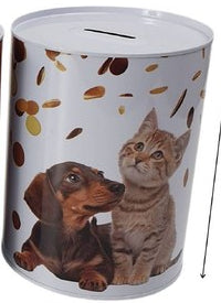 Mealheiro de Metal Animais 12 x 16 cm - Cão e Gato