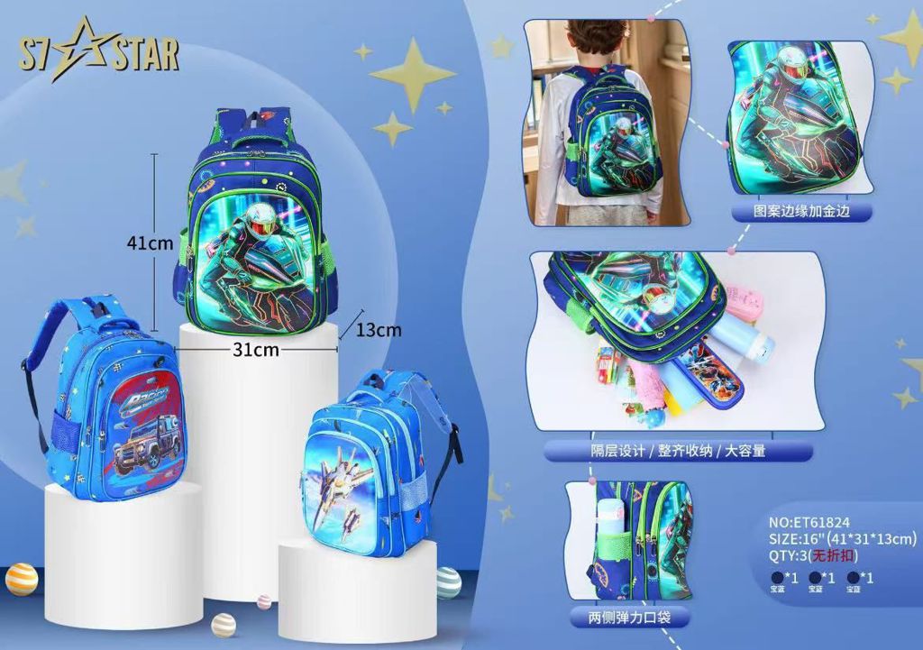 Mochila Escolar Infantil Carros de Corrida