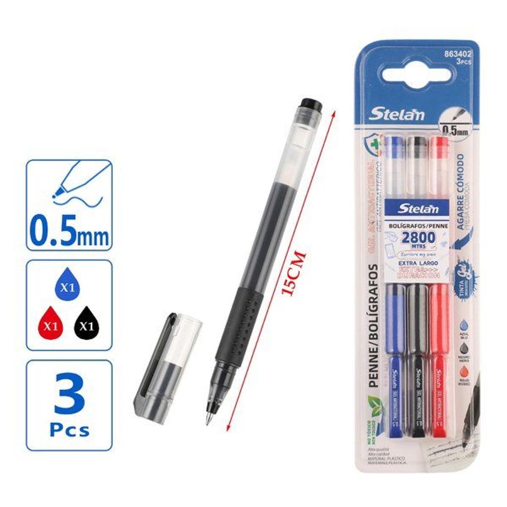 Caneta Esferográfica 0.5 mm (3 unidades)
