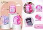 Mochila Escolar Infantil Rosa, Rosa Choque e Roxo (Modelo 5)