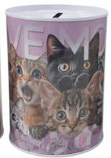 Mealheiro de Metal Animais 7,5 x 10,5 cm - Gatos