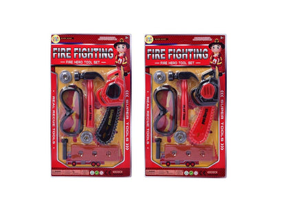 Conjunto Bombeiro Fire Fighting com Motosserra 37 x 21 Cm