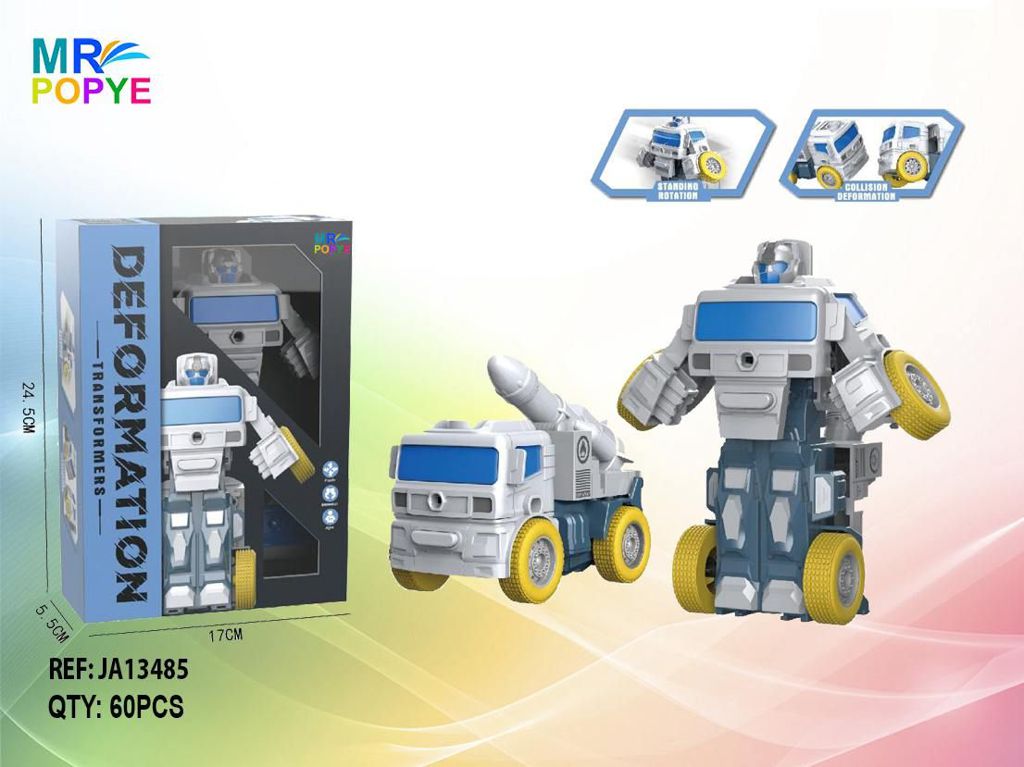Robô Transformável por Colisão Foguetão Azul