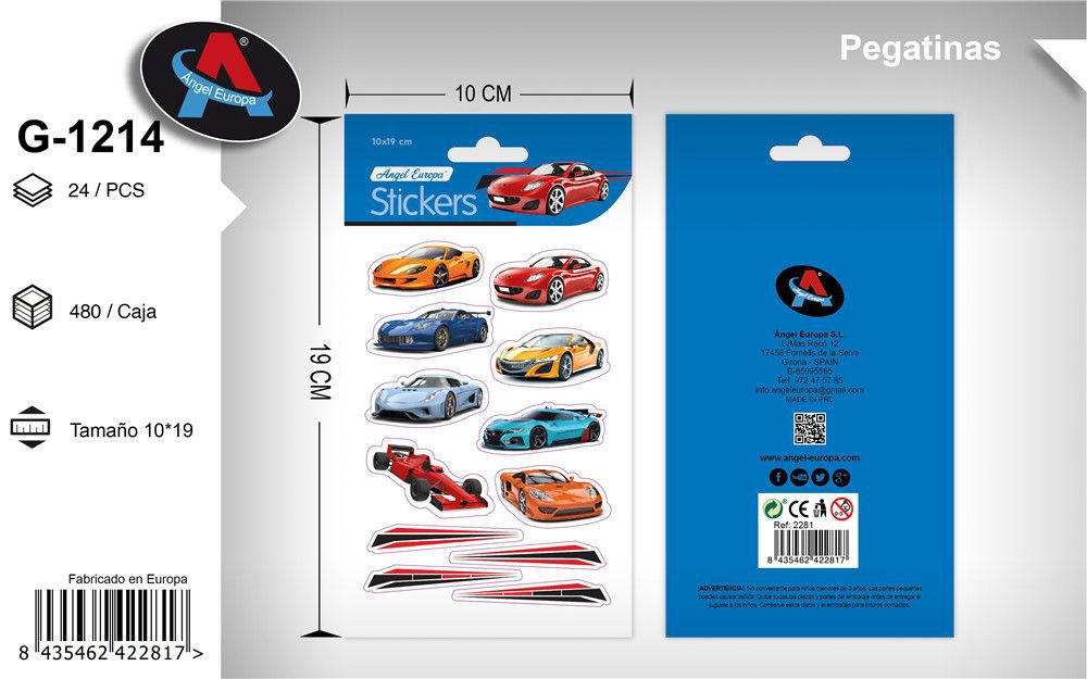 Autocolantes Carros 10 x 19 Cm