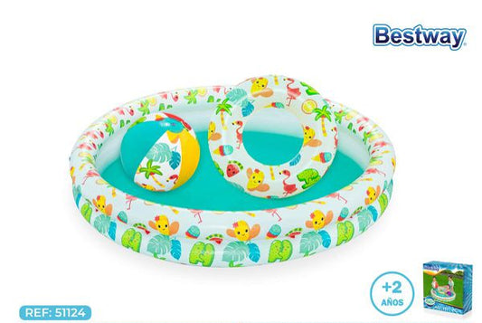 Piscina Infantil 122X20 CM c/ Bóia e Bola Bestway