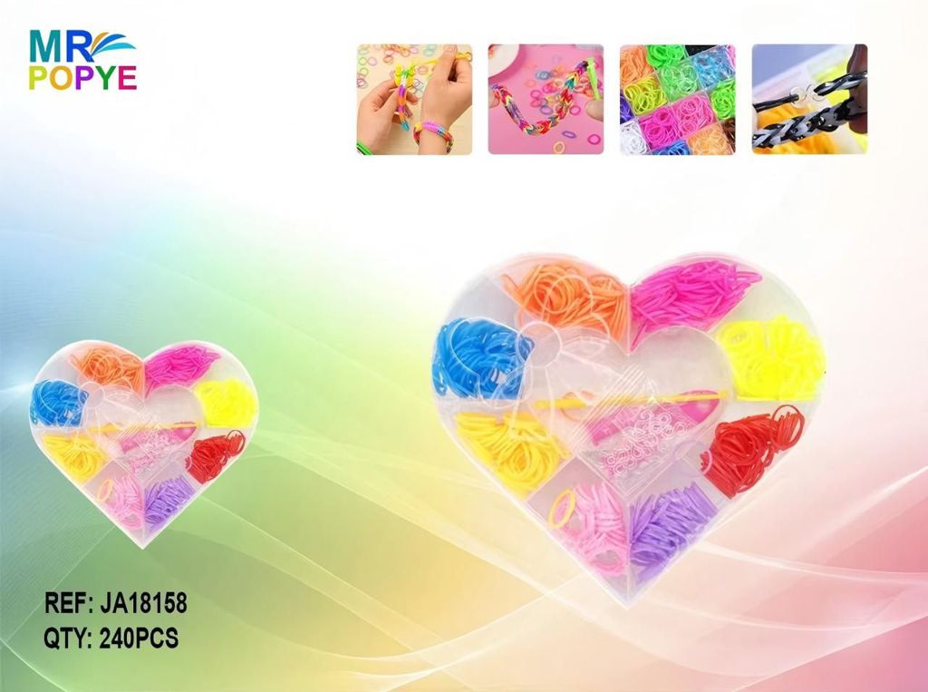 Caixa de Elásticos para Pulseiras Coração