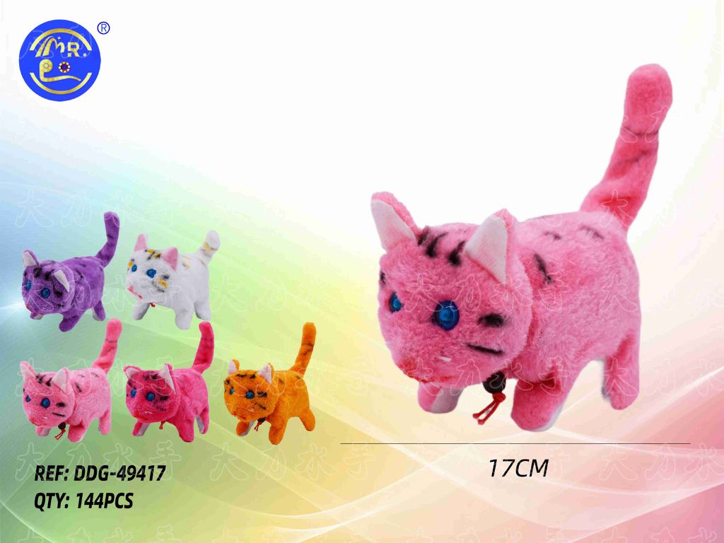 Gato Eletrónico de Peluche que Anda para a Frente e para Trás