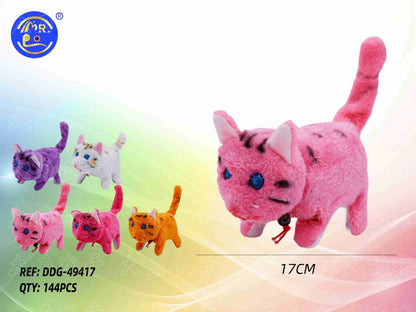 Gato Eletrónico de Peluche que Anda para a Frente e para Trás