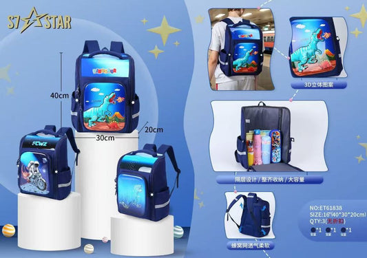 Mochila Escolar Infantil Tons de Azul