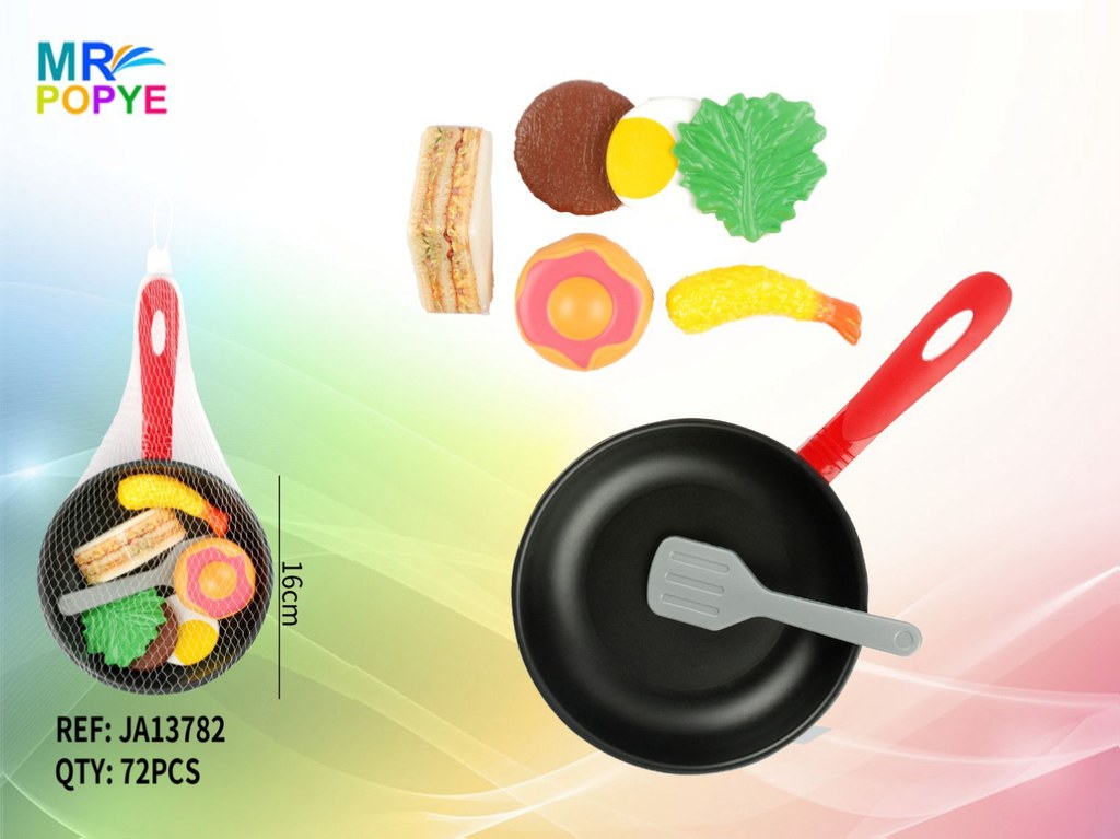 Set Frigideira com Comida de Brincar 16 Cm