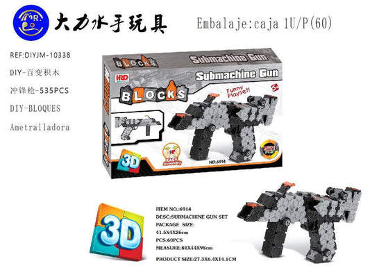 Blocos DIY 3D Submetralhadora 535 Peças