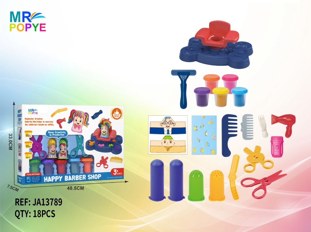 Conjunto de Plasticina Barbearia Happy Barber Shop