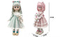 Figura Decorativa Menina de Vestido com Gatinho 12 x 12,5 x 24 Cm