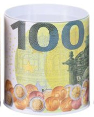 Mealheiro de Metal Notas de Euro 9 x 9,5 cm - Nota de 100 €