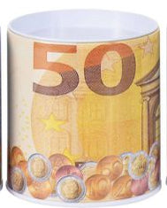 Mealheiro de Metal Notas de Euro 9 x 9,5 cm - Nota de 50 €