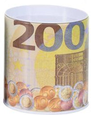 Mealheiro de Metal Notas de Euro 9 x 9,5 cm - Nota de 200 €