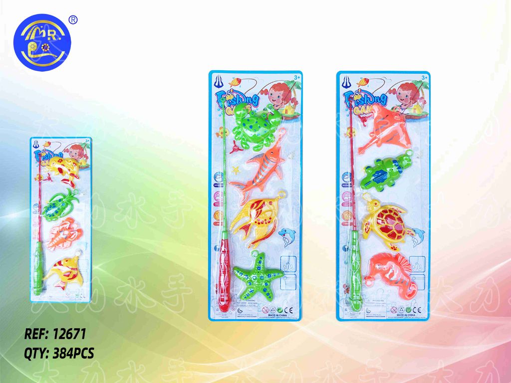 Jogo de Pesca com Cana e Animais Marinhos 40 x 15 Cm Modelo 3