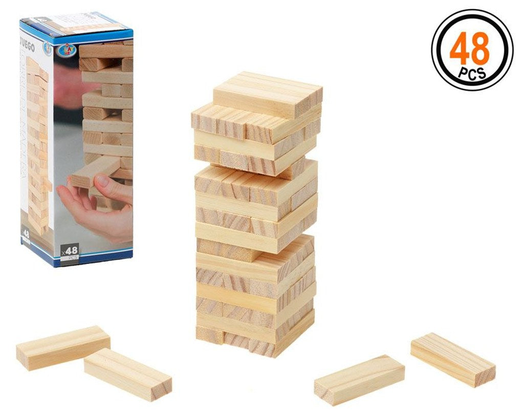 Jogo de Mesa - Torre de Madeira 48 Peças