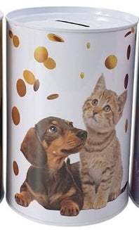 Mealheiro de Metal Animais 10 x 15 cm - Cão e Gato