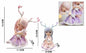 Figura Decorativa Menina com Chifres de Rena e Gatinho 7 x 11,5 x 13,5 Cm