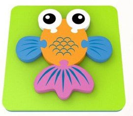 Puzzle em Espuma EVA Animais 16 x 16 cm - Peixe