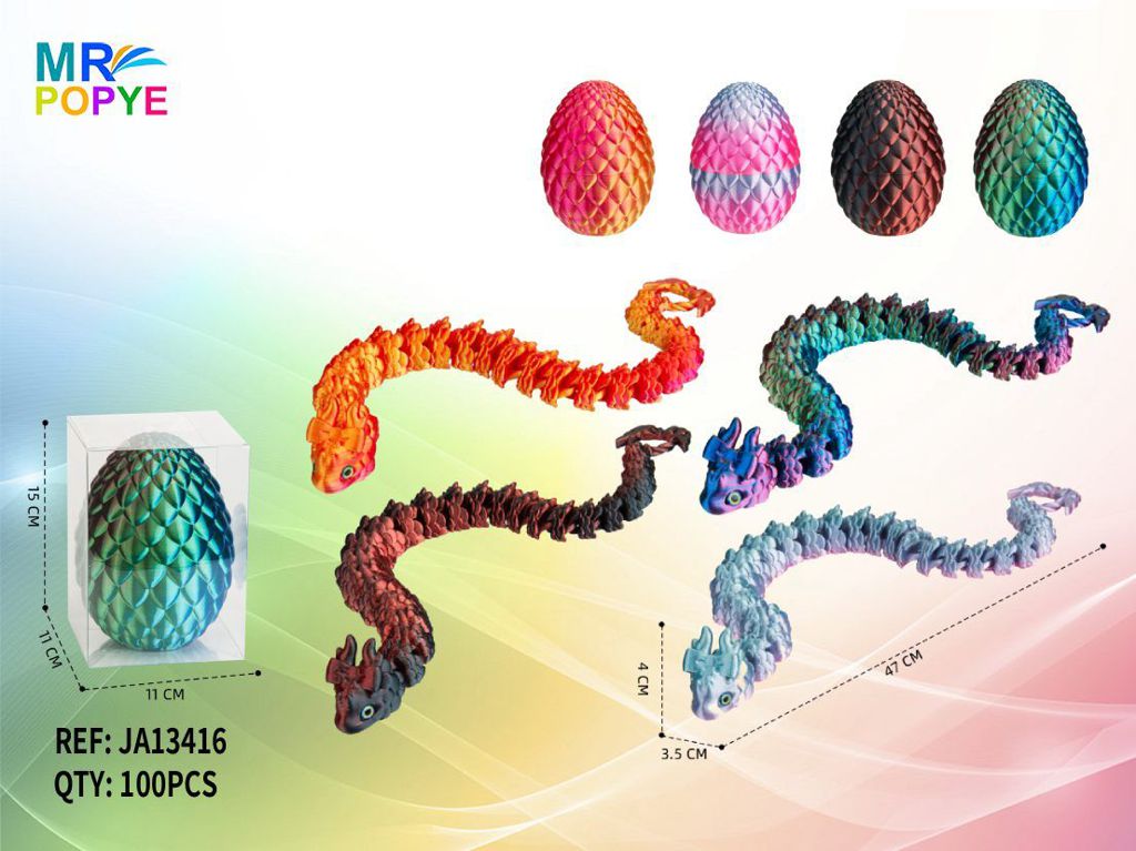 Serpente 3D 47 cm com Ovo de Dragão