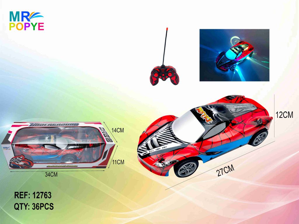 Carro Telecomandado Spider-Man Ferrari 1:16 com Luzes 3D e Drift
